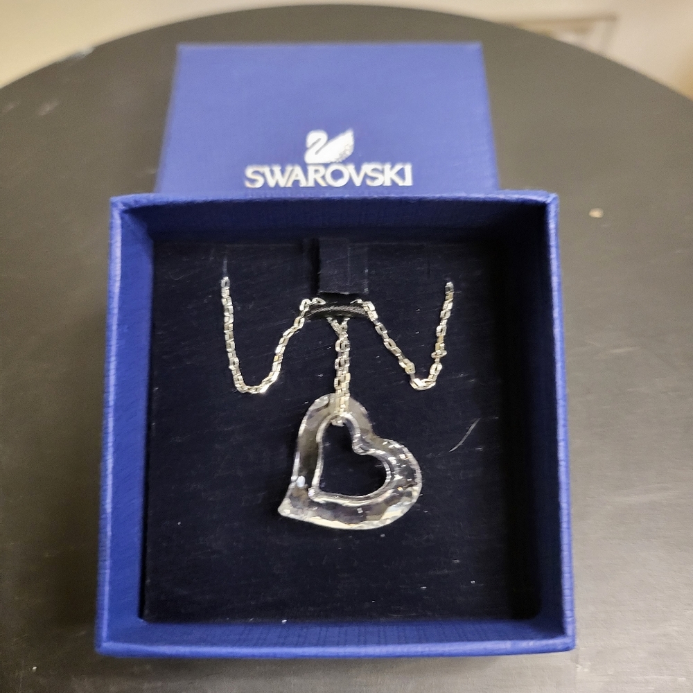Swarovski Crystal Loveheart Light Azore Moonlight Pendant Heart 16" Neck…